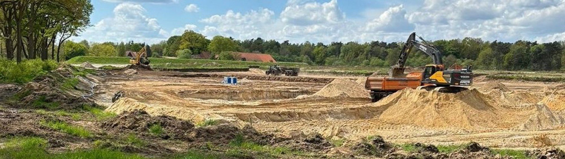 Bauarbeiten camping am hasetal aushebung see